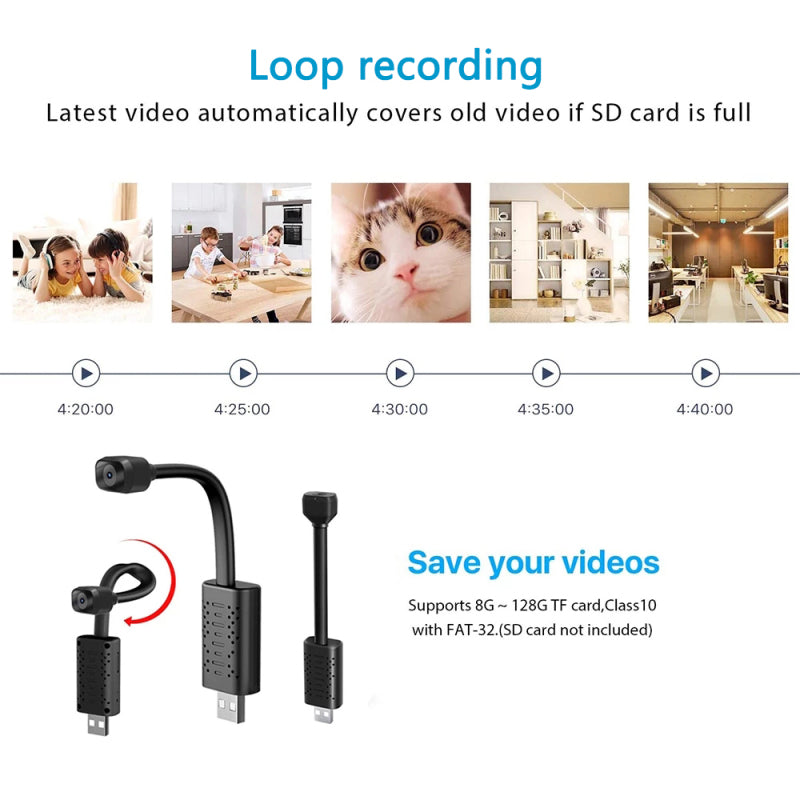 1080P HD Wifi USB Camera with Night Vision Motion Detection