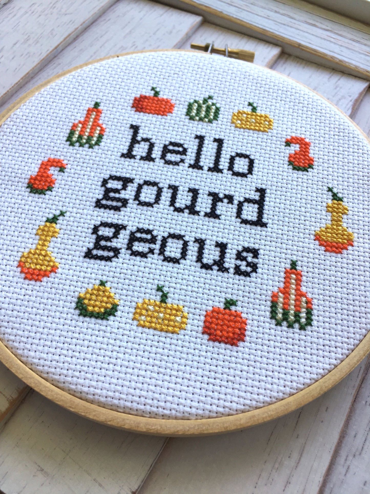 Hello Gourdgeous Counted Cross Stitch DIY KIT Intermediate