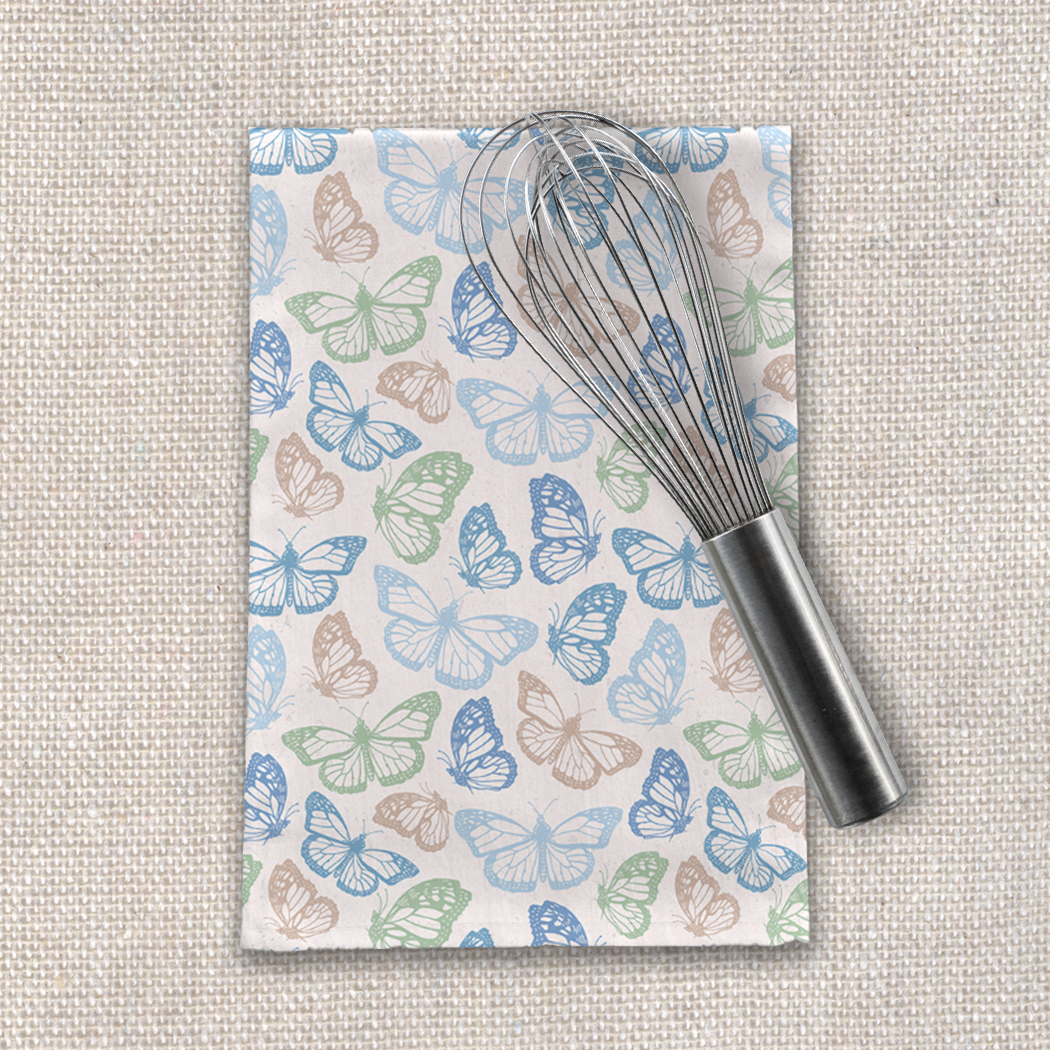 Blue Butterfly Tea Towel