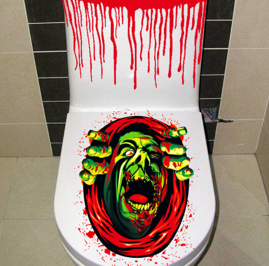 Halloween 3D wall stickers Toilet Cover Sticker