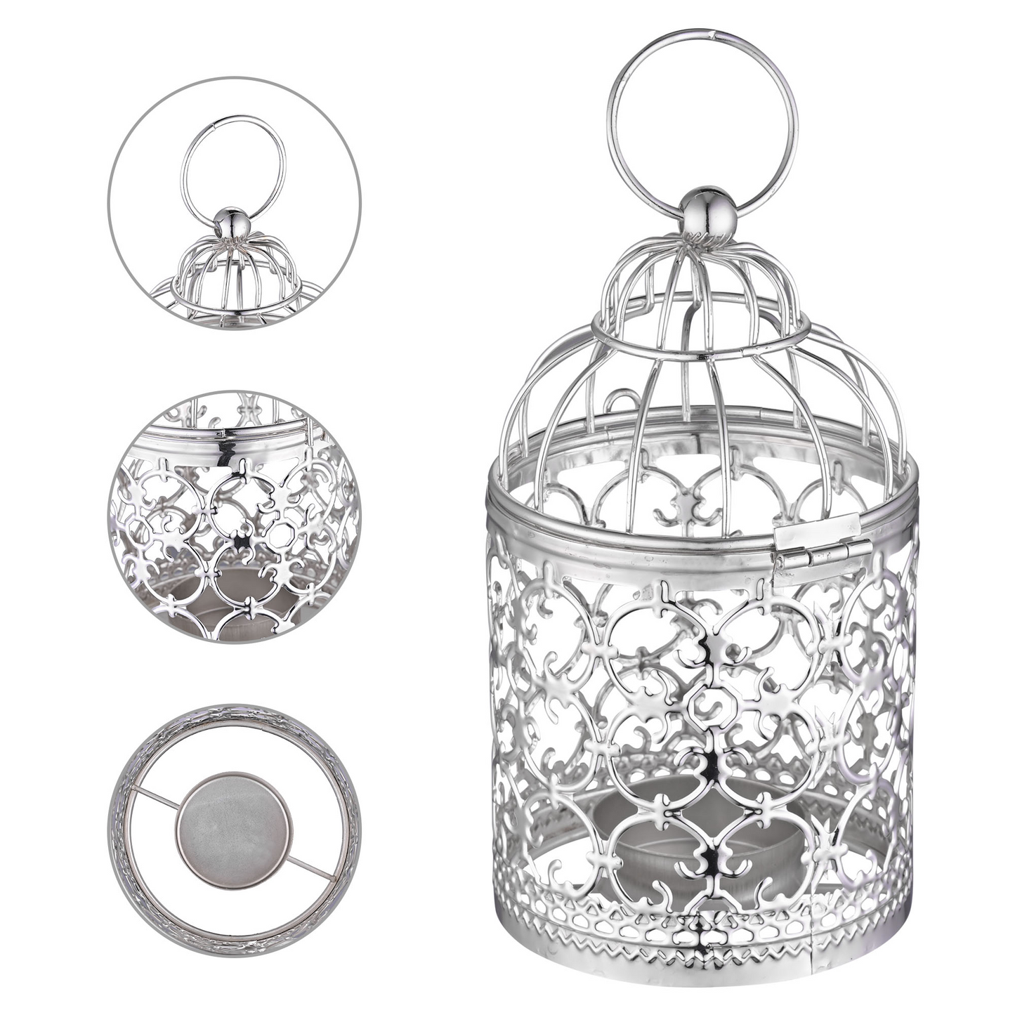 Candlestick Tealight Hanging Lantern Bird Cage Vintage Candle Holder