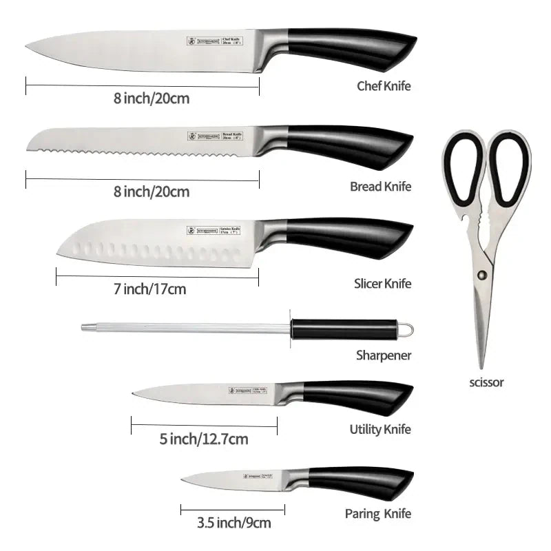 KITCHEN KING Stainless Steel Kitchen Knife Set-Black