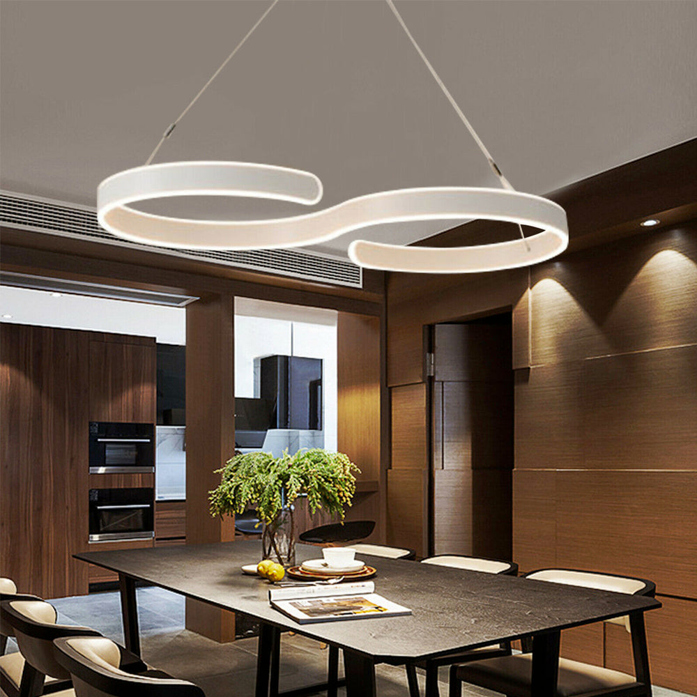 Contemporary Acrylic LED Swirl Shaped Light Fixture