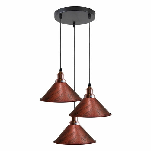 3 Cluster Pendant Light Industrial Vintage Hanging Lamp Loft Indoor