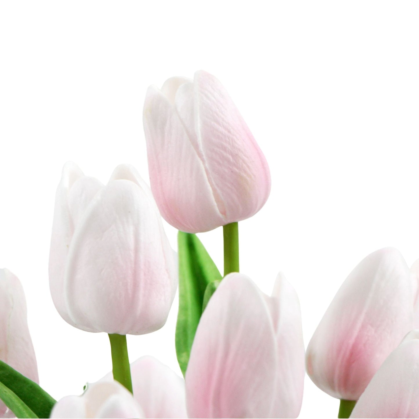 Flowering Pink Artificial Tulip Plant Arrangement With Ceramic Bowl