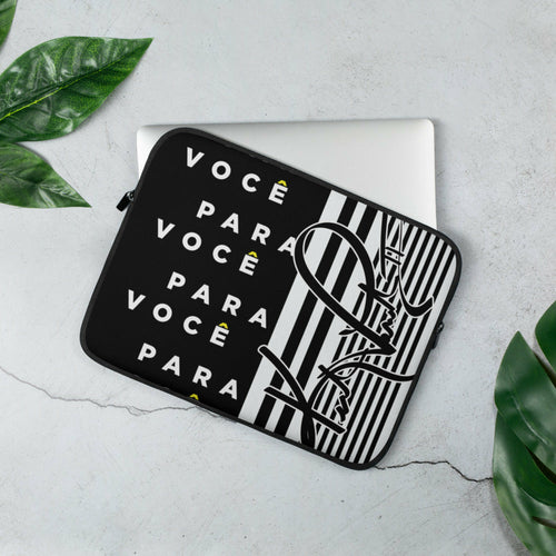 2882Tech B&W Para Você Stripe Laptop Sleeve