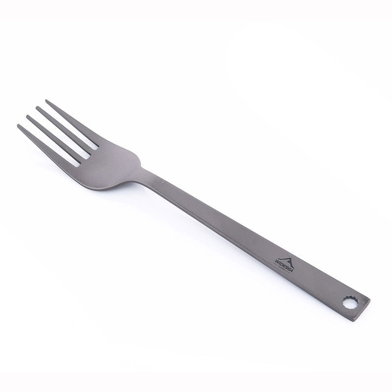 Titanium Spoon Fork Knife Set 50G Camping Tableware Ultralight  Travel