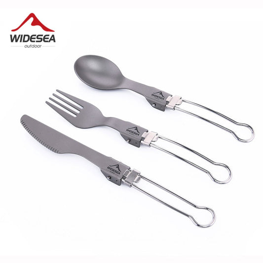 Titanium Spoon Fork Knife Set Ultralight Camping Tableware Outdoor