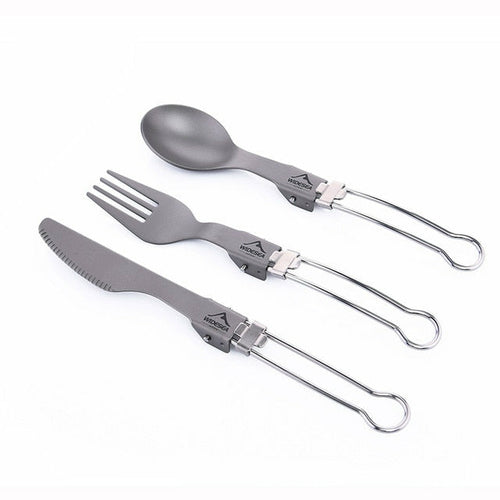 Titanium Spoon Fork Knife Set Ultralight Camping Tableware Outdoor