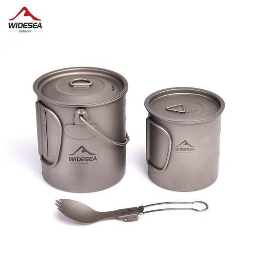 Ultra-light Titanium Camping Cookware Set Outdoor Kitchen  Tableware