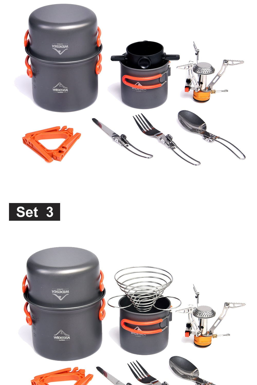 Camping Cookware Set Outdoor Tableware Equipment Supplies Burner Stove