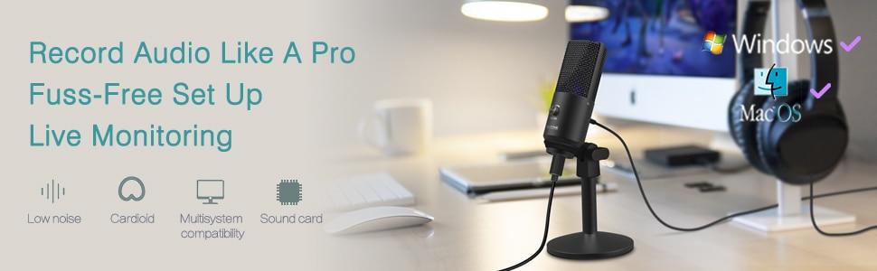 USB Microphone for laptop and Computers for Recording Streaming Twitch