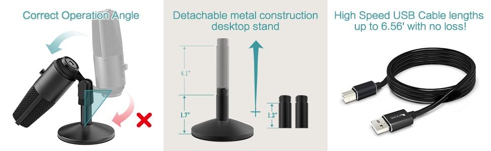 USB Microphone for laptop and Computers for Recording Streaming Twitch