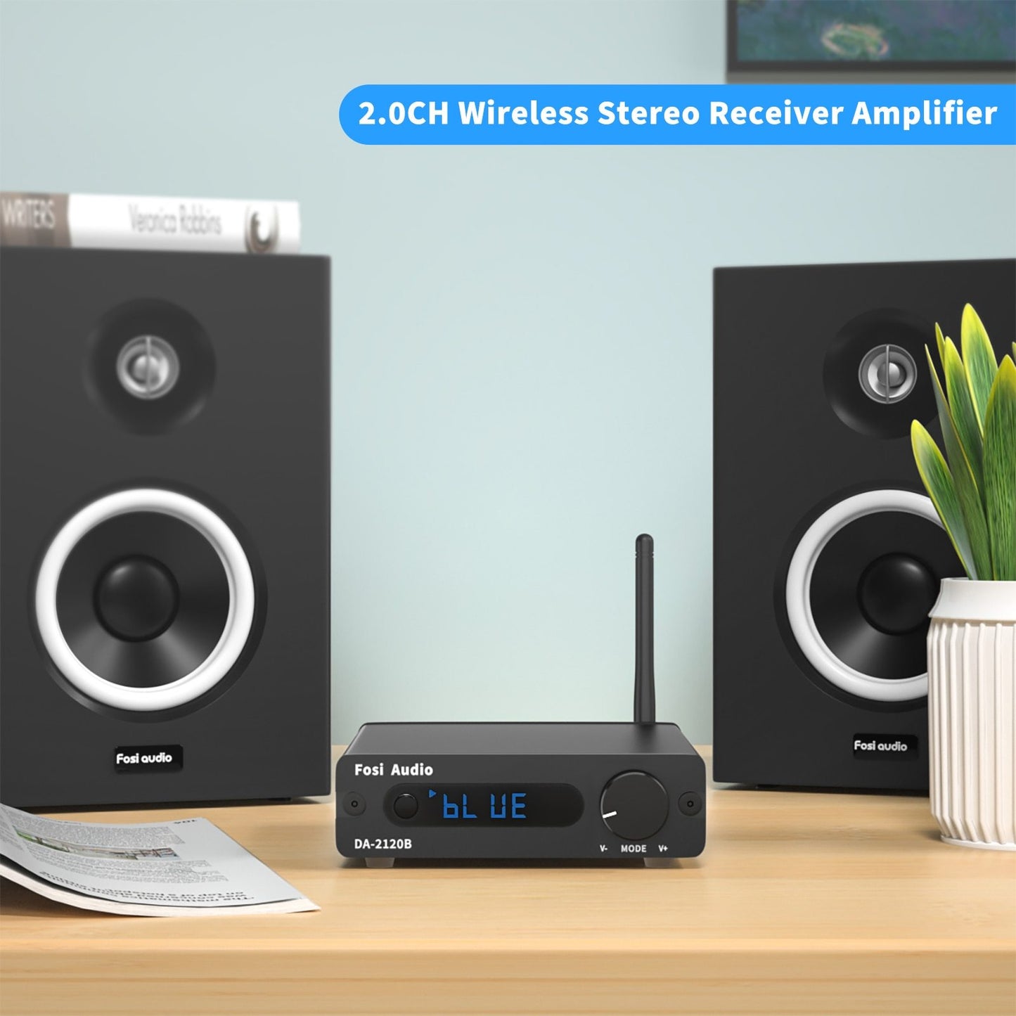 Bluetooth Amplifier Stereo Audio Class D Wireless Power Amp Hifi 100W