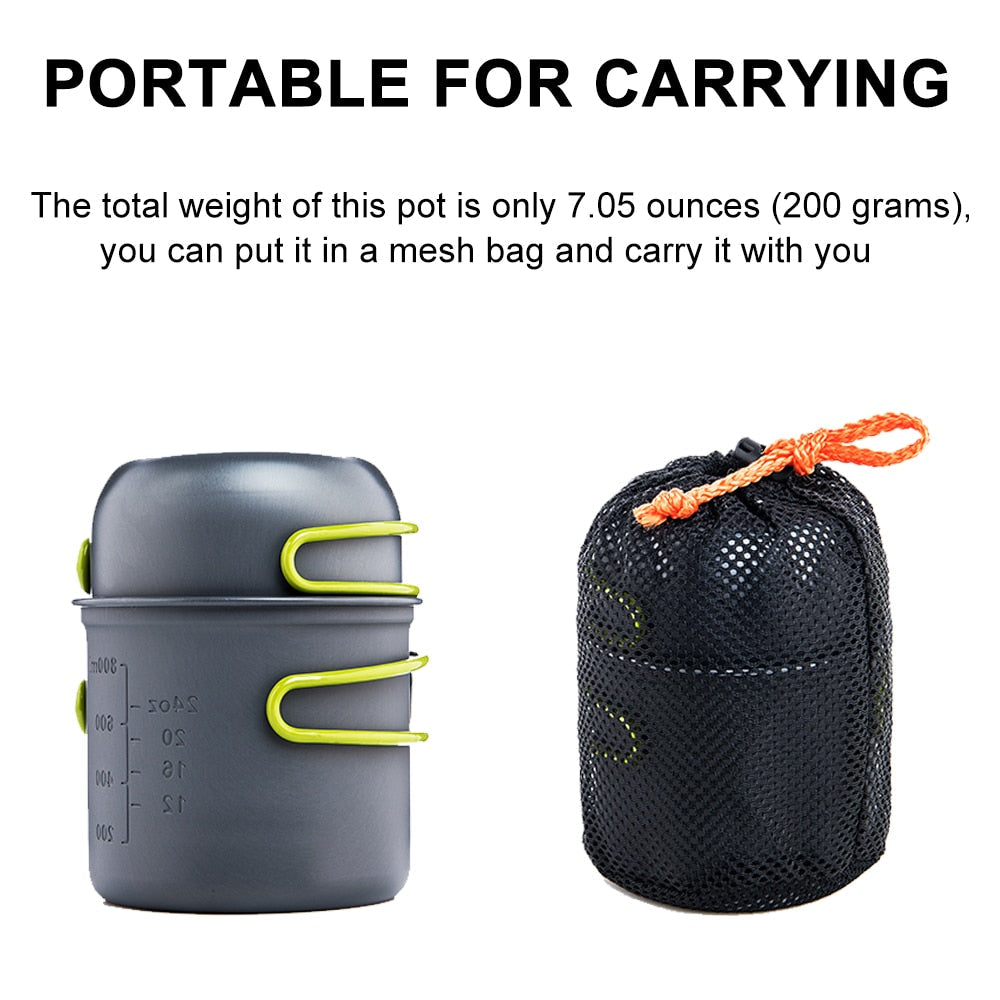 Ultralight Camping Cooking Utensils Outdoor Tableware Pot Set Hiking