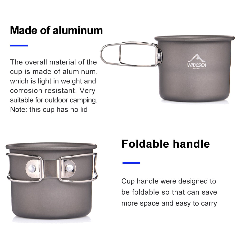 Camping Mug Outdoor Coffee Tea Aluminum Cup Tourism Tableware Picnic