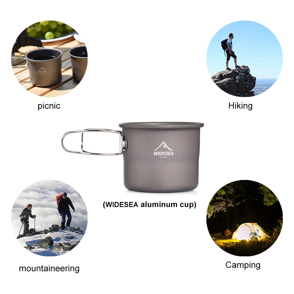 Camping Mug Outdoor Coffee Tea Aluminum Cup Tourism Tableware Picnic