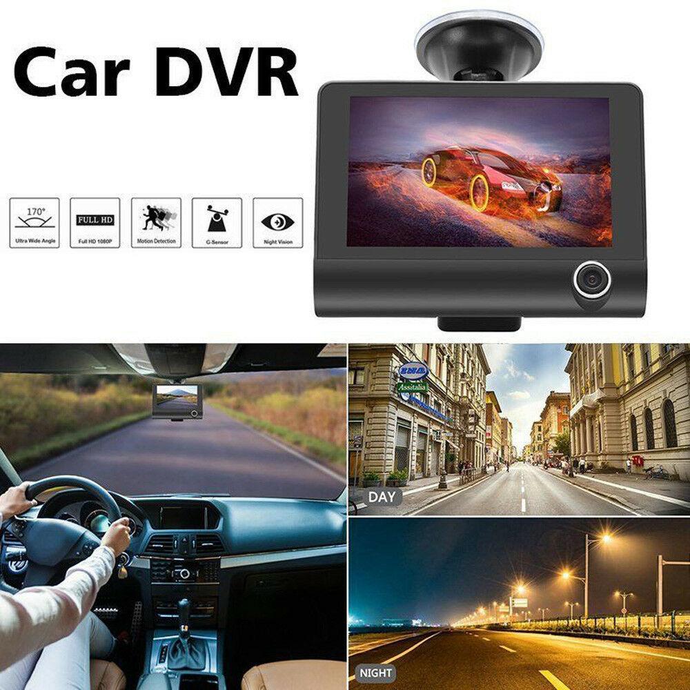 Car DVR 3 Cameras Lens 4.0 Inch Dash Camera Dual Lens With Rearview